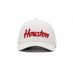 Houston Script - Classic White Cougar Red