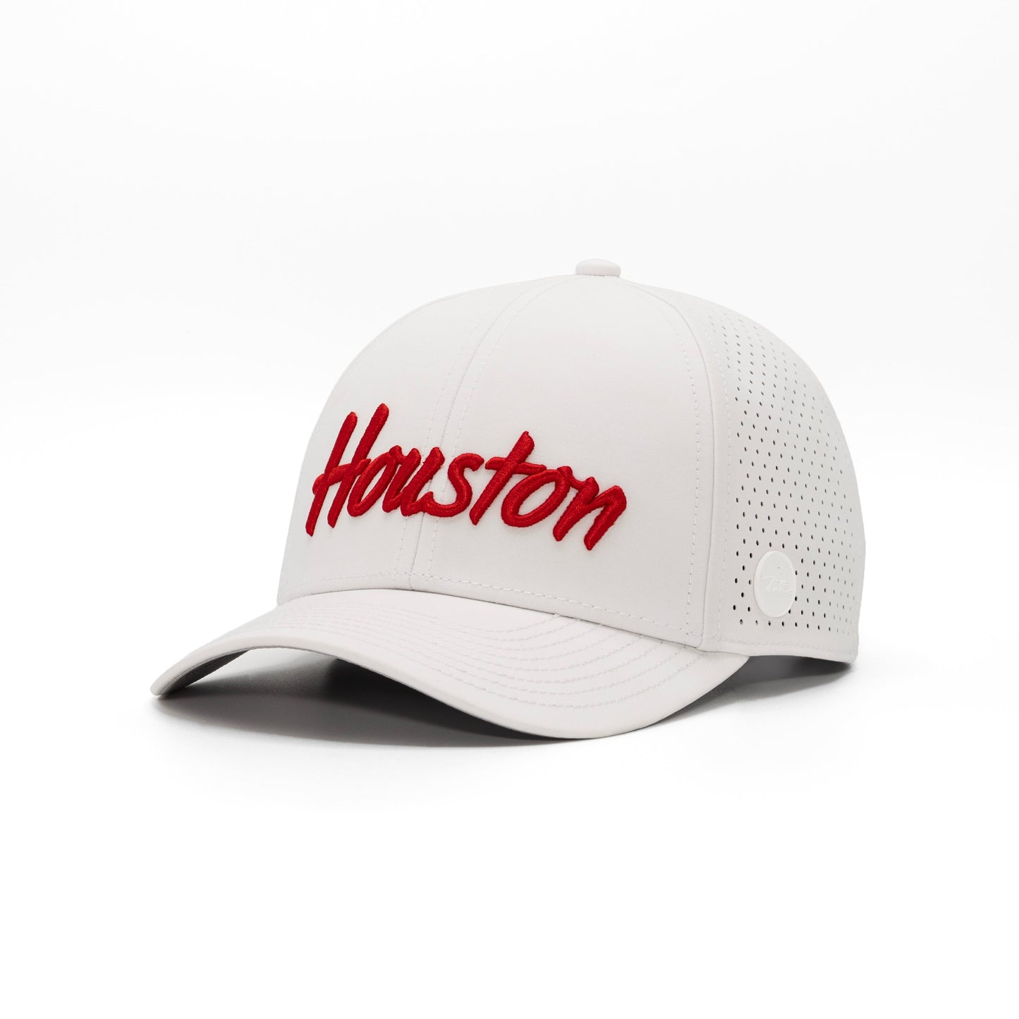 Houston Script - Classic White Cougar Red